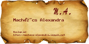 Machács Alexandra névjegykártya